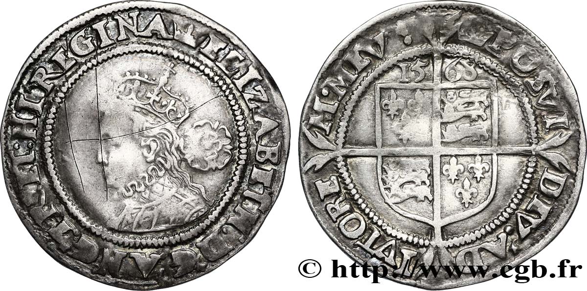 INGHILTERRA - REGNO DI INGHILTERRA - ELISABETTA I Six pences (3e et 4e émissions) 1568 Londres q.BB