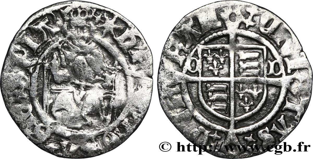 ENGLAND - KINGDOM OF ENGLAND - HENRY VIII - POSTHUMOUS COINAGE Penny type “Souverain” n.d. Durham S/fSS