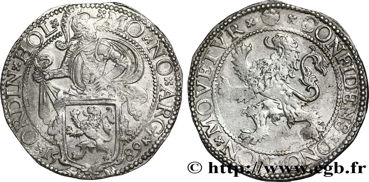NETHERLANDS - UNITED PROVINCES Daldre ou écu au lion 1589 Dordrecht XF