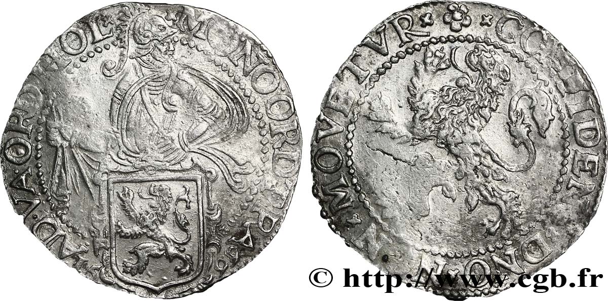 PAESI BASSI - PROVINCE UNITE Daldre ou écu au lion 1599 Dordrecht q.BB