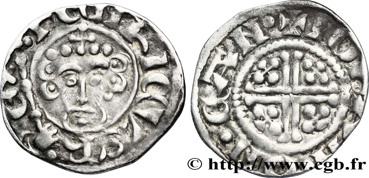 ANGLETERRE - ROYAUME D ANGLETERRE - HENRY III PLANTAGENÊT Penny dit “short cross”, classe 6c n.d. Canterbury BC+