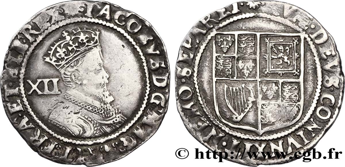 ENGLAND - KINGDOM OF ENGLAND - JAMES I Shilling n.d.  XF