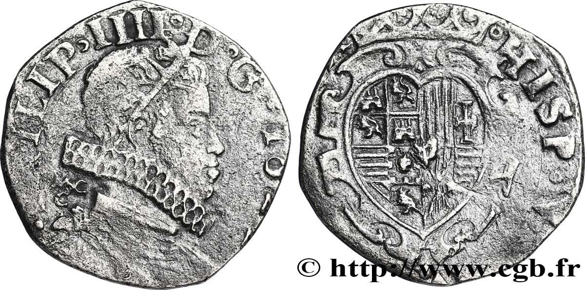 ITALIE - ROYAUME DE SICILE - PHILIPPE IV D ESPAGNE Quart de scudo 162[...] Naples q.BB