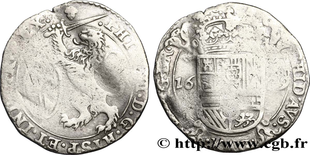SPANISH NETHERLANDS - DUCHY OF BRABANT - PHILIP IV Escalin 1629 Bruxelles VF