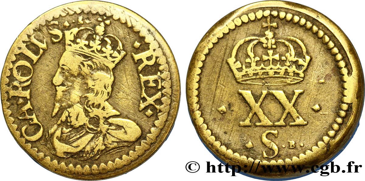 ENGLAND - COIN WEIGHT Poids monétaire pour le Souverain de Charles Ier n.d.  VF