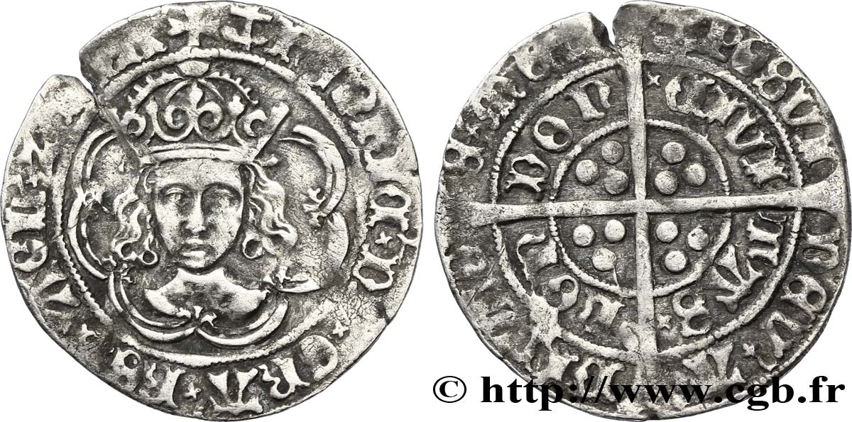 ANGLETERRE - ROYAUME D ANGLETERRE - HENRY VII Gros (groat) n.d. Londres BC+