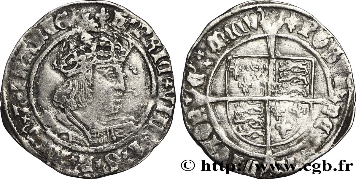 ENGLAND - KINGDOM OF ENGLAND - HENRY VIII Gros n.d. Londres q.BB