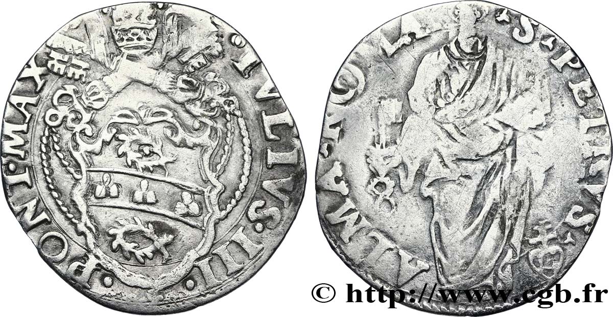 ITALIA - PAPAL STATES - JULIUS III (Giammaria Ciocchi del Monte) Guilio n.d. Rome VF