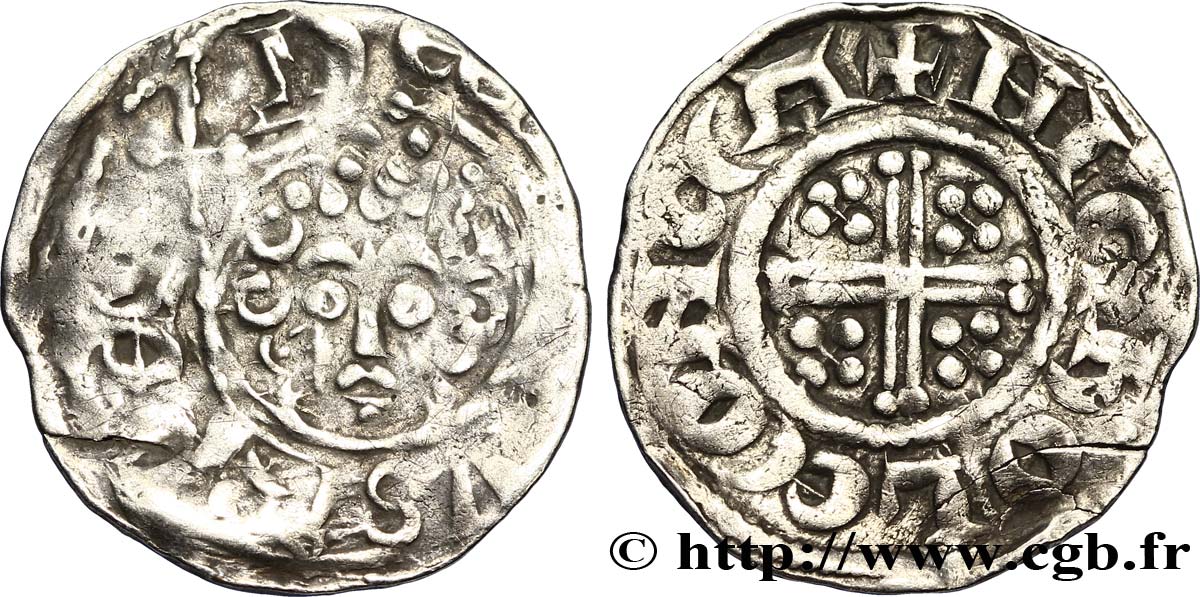 ANGLETERRE - ROYAUME D ANGLETERRE - HENRY III PLANTAGENÊT Penny dit “short cross”, classe 6c n.d. Canterbury BC+
