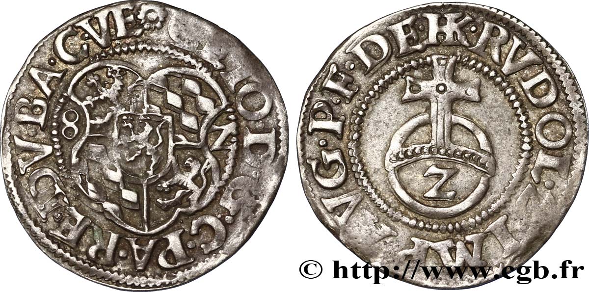 HOLY ROMAN EMPIRE - PFALZ-VELDENZ - GEORGE JOHN OF VELDENZ 2 kreuzers 1582 Phalsbourg XF