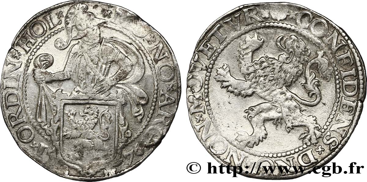 PAíSES BAJOS - PROVINCIAS UNIDAS - HOLANDA Daldre ou écu au lion 1576 Dordrecht BC+/MBC