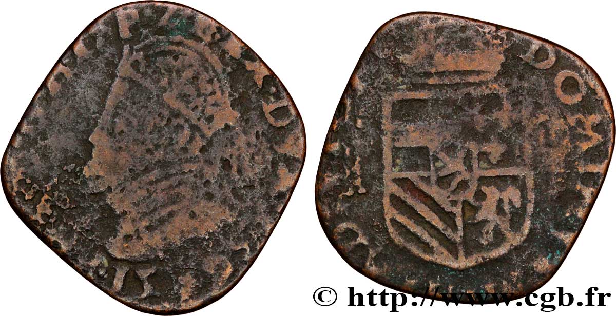SPANISH LOW COUNTRIES - DUCHY OF BRABANT - PHILIPPE II Liard 1595  BC