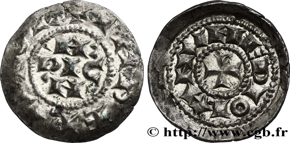 ITALY - HENRI III, IV OR V OF FRANCONIA Denier n.d. Milan XF/AU