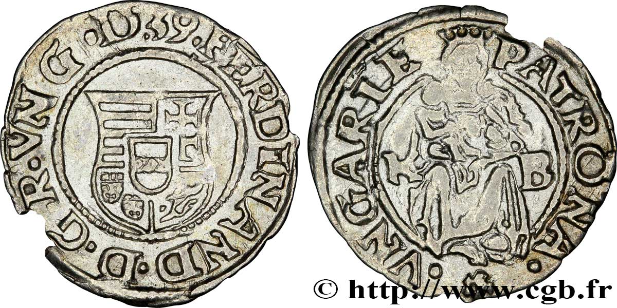 HUNGARY - KINGDOM OF HUNGARY - FERDINAND I Denier 1539 Kremnitz VF