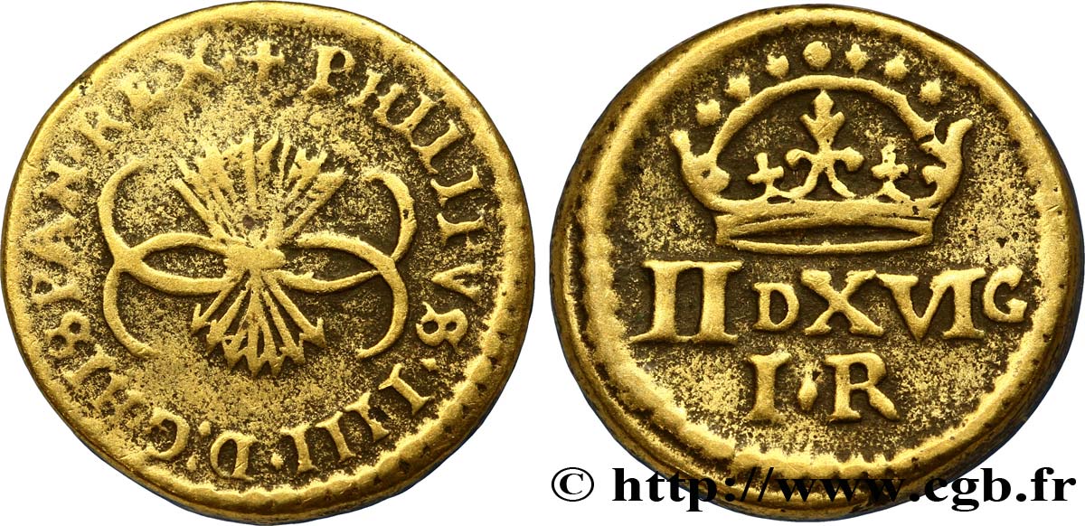 SPAIN (KINGDOM OF) - MONETARY WEIGHT - PHILIP IV OF SPAIN Poids monétaire pour la pièce d’un réal n.d.  XF