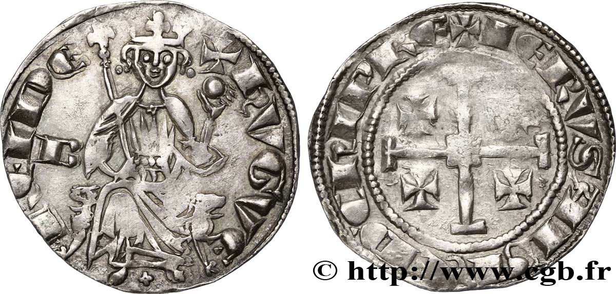 KINGDOM OF CYPRUS - HUGH IV OF LUSIGNAN Gros au B n.d. Paphos XF