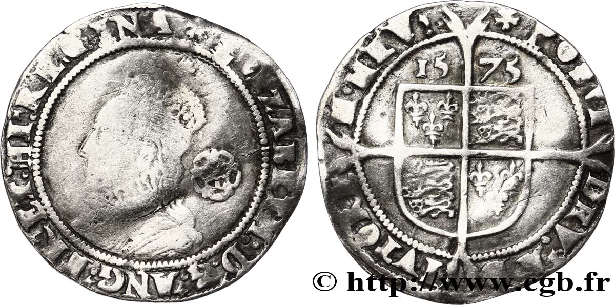 INGLATERRA - REINO DE INGLATERRA - ISABEL I Six pences (3e et 4e émissions) 1575 Londres BC+