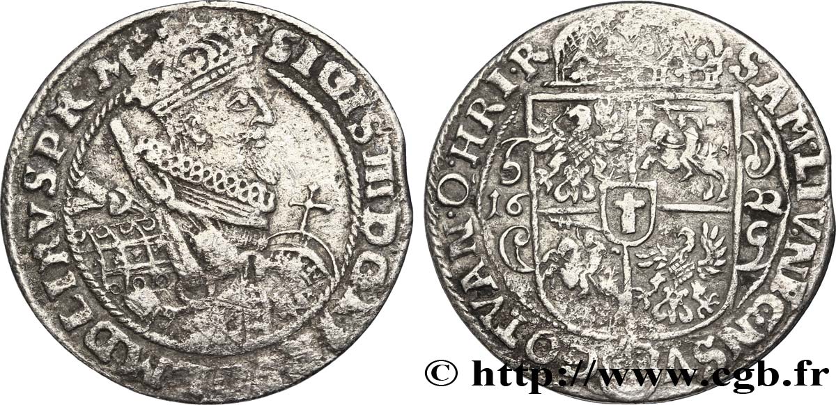 POLONIA - SIGISMONDO III VASA Quart de thaler ou ort koronny 1622 Cracovie q.BB