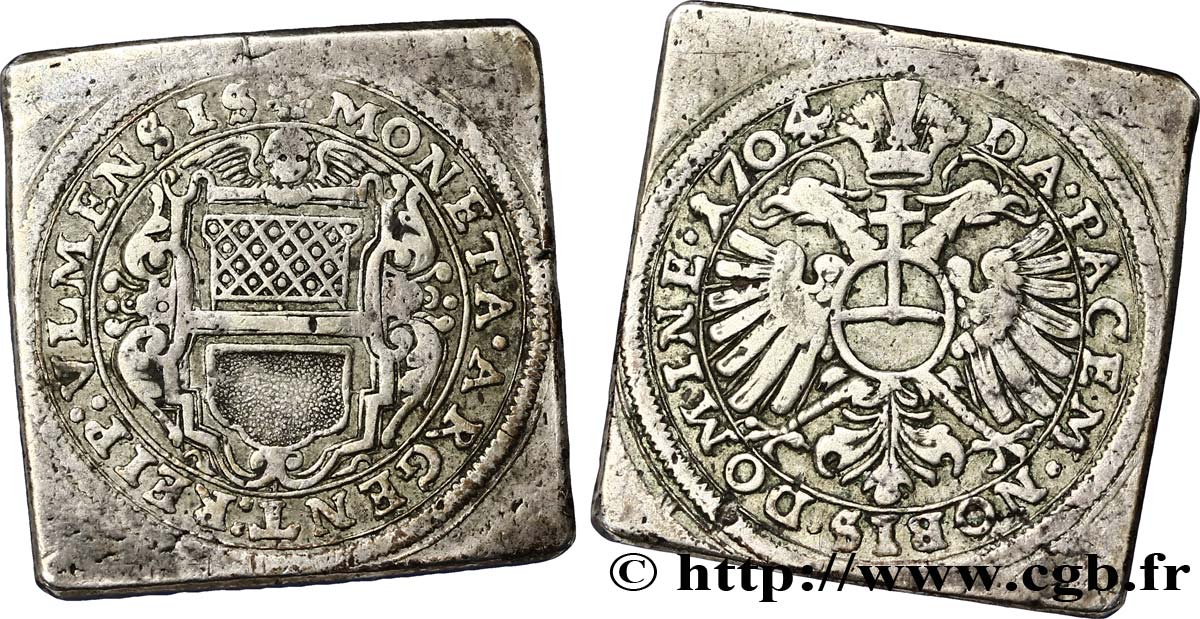 GERMANY - ULM 1 Gulden 1704 Ulm XF