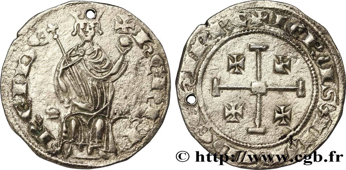 CHYPRE - ROYAUME DE CHYPRE - HENRI II. Second Règne Gros n.d. Nicosie ou Famagouste TB+