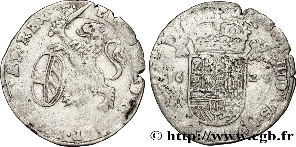 PAYS-BAS ESPAGNOLS - COMTÉ DE FLANDRE - PHILIPPE IV Escalin 1625 Bruges BC