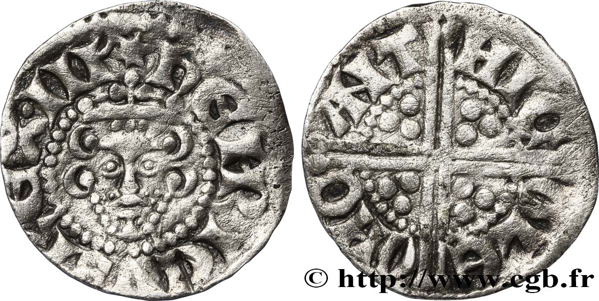 ANGLETERRE - ROYAUME D ANGLETERRE - HENRY III PLANTAGENÊT Penny dit “long cross”, classe 3a n.d. Canterbury XF